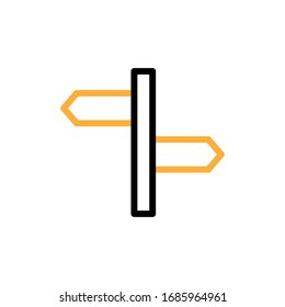Icono de dirección, ilustración vectorial. Plantilla de diseño de línea y dos colores