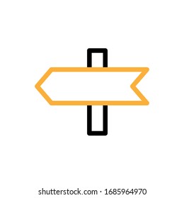 Vector illustration, direction icon. Line and two colour design template
