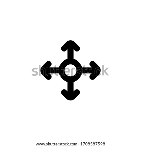 Vector illustration. Direction move icon. Up, down, left, right, North, south, east, west. Drag and drop. Arrow pointing in all directions