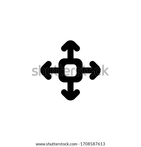 Vector illustration. Direction move icon. Up, down, left, right, North, south, east, west. Drag and drop. Arrow pointing in all directions