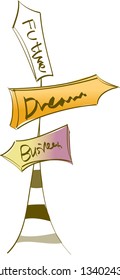Vector illustration of directional arrows