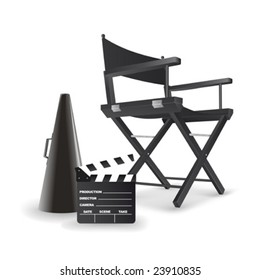 Vector illustration of director's chair. All objects are completely. So you can easily customize this work