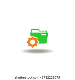 Vector illustration of directory with gear wheel. Symbol of active directory.