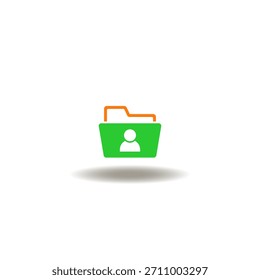 Ilustración vectorial del directorio con el signo de persona o cliente. Símbolo de opciones de interfaz de usuario, estadísticas de usuario, desarrollo de proyectos de alta tecnología.