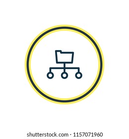 Vector illustration of directory submission icon line. Beautiful advertising element also can be used as folder structure icon element.