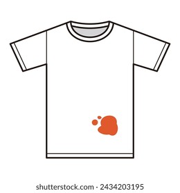 Ilustración vectorial de sucia camiseta blanca