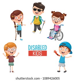 Vector Illustration Of Disabilities