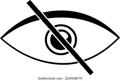 vector illustration of an disabled eye icon