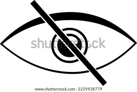 vector illustration of an disabled eye icon