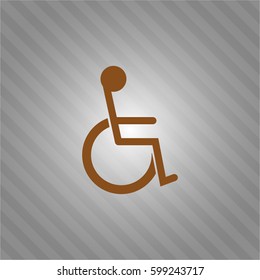 Vector illustration of Disabled (Wheelchair) vector icon or symbol
