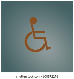 Vector illustration of Disabled (Wheelchair) vector  icon in Yellow
