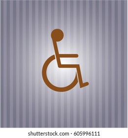 Vector illustration of Disabled Wheelchair icon in Brown