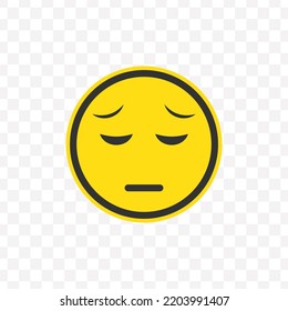 Vector illustration of disappointed emoticons. Colored icons for website design .Simple design on transparent background (PNG).