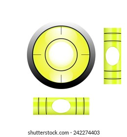 Vector illustration of disc bubble spirit level round circle. for mobile application design