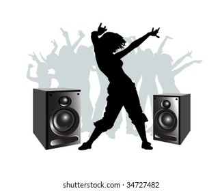 vector illustration of disco