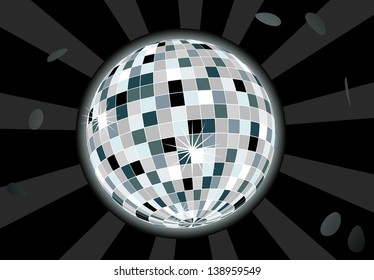 Vector illustration of disco ball