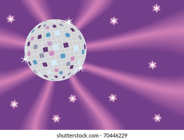 Vector illustration of the disco ball