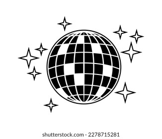 vector illustration of disco ball icon on white background