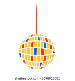 Ilustración vectorial de una bola de discoteca aislada sobre fondo blanco