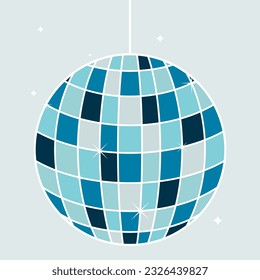 vector illustration of disco ball with sparkles 