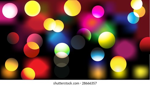 Vector illustration of disco lights dots pattern on black background