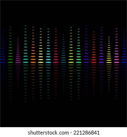 Vector illustration of Disco, music, black background