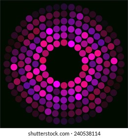 Vector illustration of Discoball. Night. Abstract.