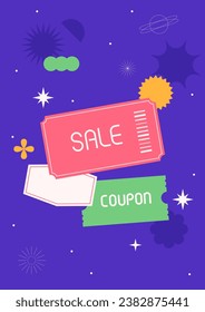 Vector illustration of discount coupons.