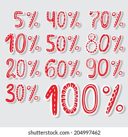 Vector illustration with discount percents
