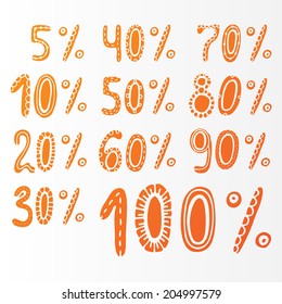 Vector illustration with discount percents