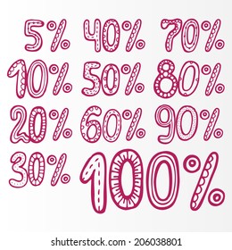 Vector illustration with discount percents