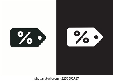 vector illustration of discount tag icon. Black and white color icon