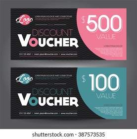 Vector illustration. Discount voucher template with clean and modern pattern