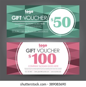 Vector illustration. Discount voucher template with clean and modern pattern