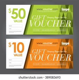 Vector illustration. Discount voucher template with clean and modern pattern