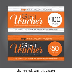 Vector illustration. Discount voucher template with clean and modern pattern