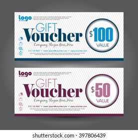 Vector illustration. Discount voucher template with clean and modern pattern