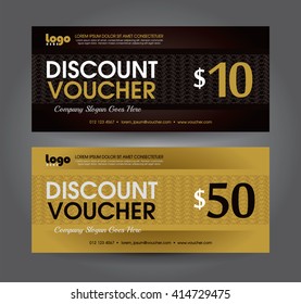 Vector illustration. Discount voucher template with clean and modern pattern