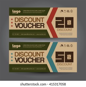 Vector illustration. Discount voucher template with clean and modern pattern