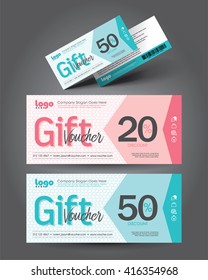 Vector illustration. Discount voucher template with clean and modern pattern