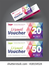 Vector illustration. Discount voucher template with clean and modern pattern
