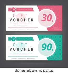 Vector illustration. Discount voucher template with clean and modern pattern