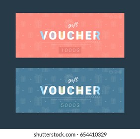 Vector illustration. Discount voucher template with clean and modern pattern