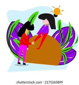 Vector illustration of discussion looking for ideas