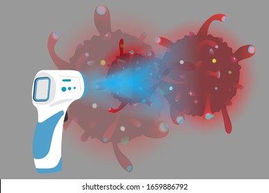 vector illustration of a disease detection scaner