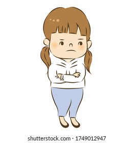 Vector illustration of a disgruntled woman