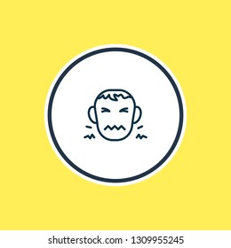 Vector illustration of disgust icon line. Beautiful emoji element also can be used as frustrated icon element.