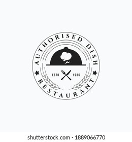 Vector illustration of dish cap, chef hat, spoon and fork