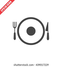 Vector illustration of dish icon on white background