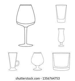 Vector illustration of dishes and container icon. Collection of dishes and glassware stock vector illustration.